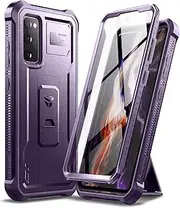 Dexnor Compatible with Samsung Galaxy S20 FE 5G Case 6.5 Inch with Built-in Screen Protector Military-Grade 360 Full Body Shockproof Bumper Protection Cover with Stand - Phantom Purple