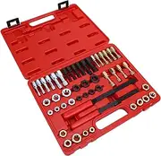 48 PC Thread Chaser Set, Metric and SAE Thread Restorer Tool with 22 Taps 24 Dies 2 Threading Files, Master Threading Cleaner Rethreading Kit, Universal Rethreading Tool Kit