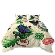 Butterflies Dragons and Flowers Coverlet