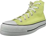 [Converse] Unisex Adult Run Star Hike Platform, Lt Zitron White Black, 40 EU