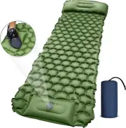 Camping Sleeping Mat Pillow Pad Ultralight Inflatable Mattress Air Built-In Foot