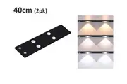 2pk LED Cordless Motion Sensor Light 40cm Closet Strip Light 3 Colour Interlace Floodlight Battery Operated Rechargeable