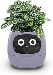 Itigoitie Smart Flowerpot With AI Planter, Multiple Expressions, 7 Sensors, and Chips - Intelligent Pet Planter for Easy Plant Raising in Living Room (Purple, Plant-Free)