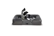 Petzly Dog Bed with Sides Egg-Crate Foam Removable Washable Cover Grey Large