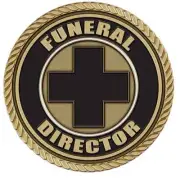 Funeral Director Medallion for Box Cremation Urn/Flag Case - 3 Inch Diameter