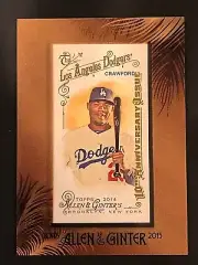2015 TOPPS ALLEN AND GINTER Carl Crawford NNO BUYBACK 10th ANNIVERSARY FRAMED