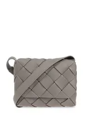 Woven design shoulder bag One size Gray