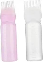 LALADEFIEE Hair Dyeing Tool 3pcs White Hair Coloring Bottle with Applicator Brush Hair Applicator for Hairdressing
