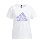 【ADIDAS】FI T SHINE 女裝 短袖 休閒 短T LOGO 白 紫 上衣 -HE9975