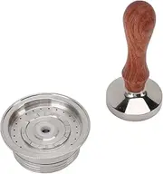 RIZGHWOY Reusable Coffee Capsule with Tamper, Stainless Steel Refillable Filter Pod for Coffee Makers, Spoon, Compatible with Machines