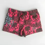 Ed Hardy Panther Dragon Print Shorts - Men Size XXL Mesh 5" Inseam