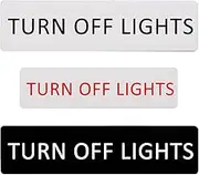 TURN OFF LIGHTS Sign Self Adhesive Plaque Decal RESTROOM SIGN FACTORY SIGN (Style 2, 20x80mm)