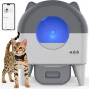 Advwin Automatic Cat Litter Box Self Cleaning WiFi App Control Smart Cat Litter Box 76L