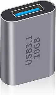 Duttek USB C Female to USB Female Adapter 3.1 Gen2, USB 3.1 A to USB Type C Adapter Double-Sided 10 Gbps Support Data Sync and Charging for Laptop, PC etc 1Pack