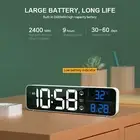 LED Digital Alarm Clock For Bedroom Electronic Clock With Thermometer 2 Alarms✈