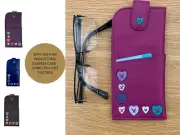 Lucy Heart Glasses case by Mala Leather soft leather wide tab top ladies 5158 30