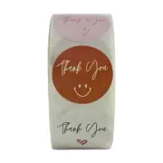 500 Pieces X 'Thank You' Label Adhesive Assorted Round Stickers 25mm Roll