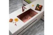 AGUZZO Stainless Steel Kitchen and Laundry Sink - 762mm Single Bowl DEEP - Rose Gold - Top/Under Mount