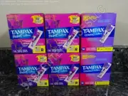 84 Tampax Pocket Radiant REGULAR Compact Tampon Tampons (6 boxes of 14) NEW