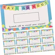 HAPINARY 100 Pcs Scratch Card Reward Punch Cards Scratch Off Cards Teacher Reward Card Scratch Off Tickets Reward Chart for Scratch Off Stickers