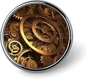 [FZMVSQH] Cool Steampunk Gears Printed Round Button Pin Badges Metal Pinback Buttons 1 Inch Pins for Hat Shirt Clothing Bags Decoration, Circular, Aluminum, Circular, Aluminum