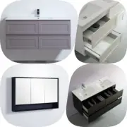 QLD 1200mm Fremantle PVC Water Proof Shaker Hampton Wall Hung Vanity 3 Colours