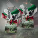 2024 男士 T 恤 3D DOVE OF PEACE 印花 BRIGED AL-QASSAM SAVE 巴勒斯坦免費