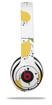 Skin Wrap for Beats Solo Wireless 2 3 4 Lemon Black White SKIN ONLY