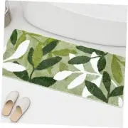 Extra Large Bathroom Runner Rugs 23.6x59 inch, Sage Green Leaves Microfiber