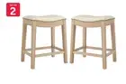 Set of 2 Brosa Fleur Backless Counter Stools (Cream), Benches, Stools & Bar