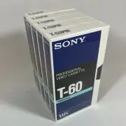 5 Sony T-60PM Professional Premier Grade VHS Blank Video Cassette Tapes, T-60 PM