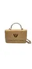 Valentino Orlandi Quilted V-Logo Bag•Gold-chain Strap& Top Handle•NWT MSRP $349
