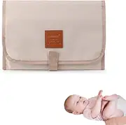 Roczential Baby Change Mat, Waterproof Nappy Change Mat with Moms and Dads on Travel, Waterproof, Washable, Wipeable, Changing Pad for Family Travel (White)