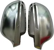 Side Mirror Covers Cap Compatible with A-UDI A6 C6 4F A4 A5 B8 8K Q3 SQ3 A8 D3 S4 S5 S6 S8 Silver 2008 2009 2012 2015 Matte Chrome A3 8P
