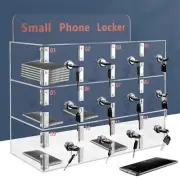 12 Slots Cell Phone Locker Box for Classroom Clear Acrylic Storage w/ Door Locks