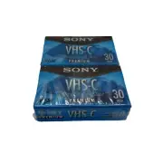 Sony VHS-C Tape 30 Minute Brand New Sealed Premium Pack of 2