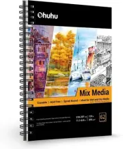 Ohuhu Sketchbook A4 Drawing Paper 200gsm 210mm x 297mm 62 Sheets Mixed Medi 783