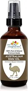 Australian Refined Premium Emu Oil 4 oz - 100% Pure Organic Premium Essential Oil by Tropical Holistic - Multipurpose Beauty Essential for Hair Face Skin Stretch Marks & Nails