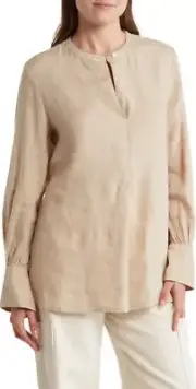 THEORY NWT $249 Popover Long Sleeve Linen Tunic Shirt SMALL