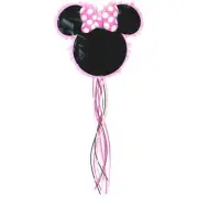Minnie Mouse Pull String Pinata 2D Birthday Party Supplies Minnie Head Pinyata