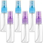 Spray bottle 1.6oz/45ml Clear Fine Mist Empty Mini Travel Bottles BPA Free Leak Proof Refillable Liquid Container With Cap (6 pack)