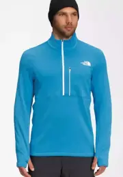 MENS S ❄️ New The North Face Tagen 1/4 Zip Fleece Jacket NF0A5GH2 Acoustic Blue