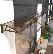 Outdoor Garden Awning Canopy Patio Rain Shelter Cover UV Protection Polycarbonate Roofing (80x110cm/31 x42)