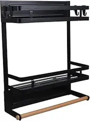OKUMEYR Double Layer Fridge Side Fridge Spice Rack Kitchen Towel Holder Easy Install