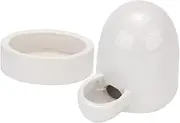 HANABASS 1 Set Rutin Chicken Drinker Bowl Automatic Chicken Feeder for Chickens Chicken Coop Heaters Poultry Food Container Pet Chicken Water Cups Poultry Feeder Ceramics White