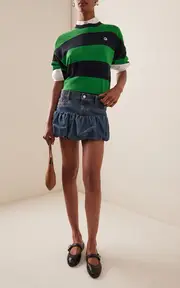 [Coperni] Bubble-Hem Denim Mini Skirt