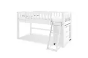 Erin Loft Bed with Drawer - White