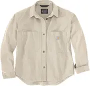 Carhartt Rugged Flex Loose Fit Heavyweight Duck Ladies Shirt, beige, Size XS for Women
