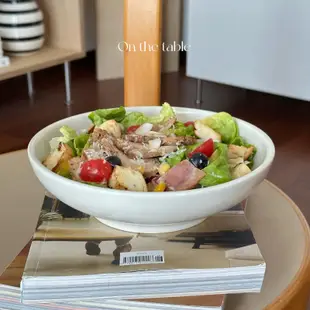 乳白系列陶瓷寬口蔬菜沙拉碗 家用深菜盤 800ml