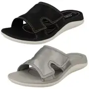 Ladies Cloudsteppers By Clarks Glide Bay 2 Camo Detailed Mule Sandals